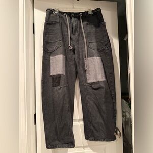 Stylish Black and Gray Women's Barrel Pants NWOT